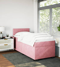Boxspringbett mit Matratze Rosa 90x190 cm Samt