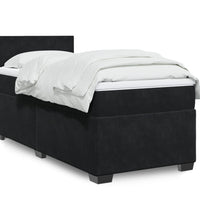 Boxspringbett mit Matratze Schwarz 90x200 cm Samt