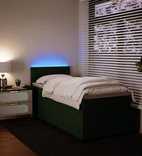 Boxspringbett mit Matratze Dunkelgrün 90x200 cm Samt