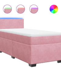 Boxspringbett mit Matratze Rosa 90x200 cm Samt