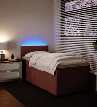 Boxspringbett mit Matratze Rosa 90x200 cm Samt