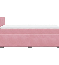 Boxspringbett mit Matratze Rosa 90x200 cm Samt
