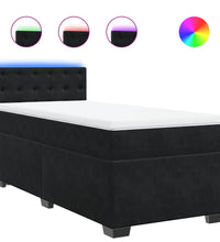 Boxspringbett mit Matratze Schwarz 90x200 cm Samt