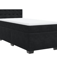 Boxspringbett mit Matratze Schwarz 90x200 cm Samt