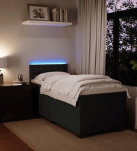 Boxspringbett mit Matratze Schwarz 90x200 cm Samt