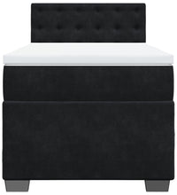 Boxspringbett mit Matratze Schwarz 90x200 cm Samt