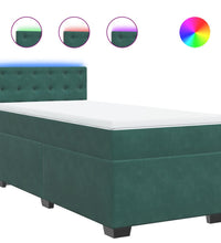 Boxspringbett mit Matratze Dunkelgrün 90x200 cm Samt