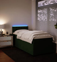 Boxspringbett mit Matratze Dunkelgrün 90x200 cm Samt