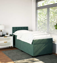 Boxspringbett mit Matratze Dunkelgrün 90x200 cm Samt