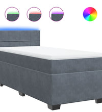 Boxspringbett mit Matratze Dunkelgrau 90x200 cm Samt