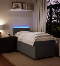 Boxspringbett mit Matratze Dunkelgrau 90x200 cm Samt