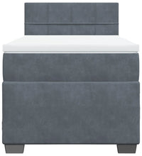 Boxspringbett mit Matratze Dunkelgrau 90x200 cm Samt