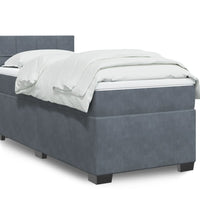 Boxspringbett mit Matratze Dunkelgrau 90x200 cm Samt