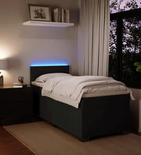 Boxspringbett mit Matratze Schwarz 90x200 cm Samt