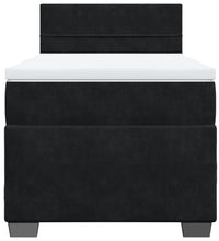 Boxspringbett mit Matratze Schwarz 90x200 cm Samt