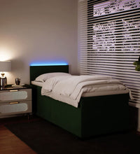 Boxspringbett mit Matratze Dunkelgrün 90x200 cm Samt