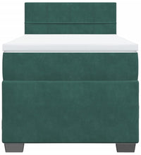 Boxspringbett mit Matratze Dunkelgrün 90x200 cm Samt