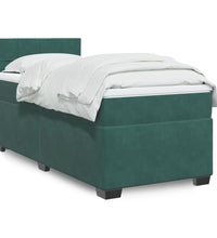 Boxspringbett mit Matratze Dunkelgrün 90x200 cm Samt