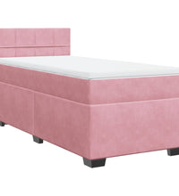 Boxspringbett mit Matratze Rosa 90x200 cm Samt