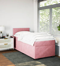 Boxspringbett mit Matratze Rosa 90x200 cm Samt
