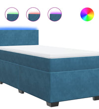 Boxspringbett mit Matratze Blau 100x200 cm Samt