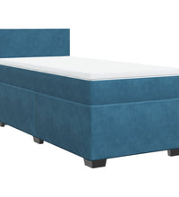 Boxspringbett mit Matratze Blau 100x200 cm Samt