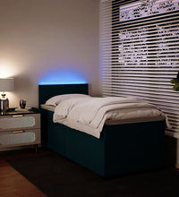 Boxspringbett mit Matratze Blau 100x200 cm Samt