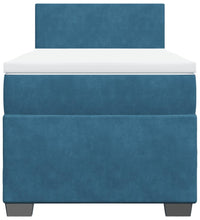 Boxspringbett mit Matratze Blau 100x200 cm Samt