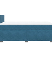 Boxspringbett mit Matratze Blau 100x200 cm Samt