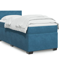 Boxspringbett mit Matratze Blau 100x200 cm Samt