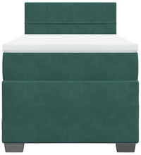 Boxspringbett mit Matratze Dunkelgrün 100x200 cm Samt