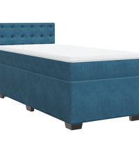 Boxspringbett mit Matratze Blau 100x200 cm Samt