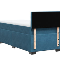 Boxspringbett mit Matratze Blau 100x200 cm Samt