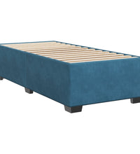 Boxspringbett mit Matratze Blau 100x200 cm Samt