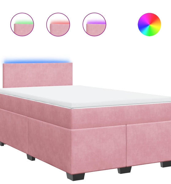 Boxspringbett mit Matratze Rosa 120x190 cm Samt