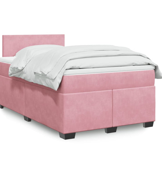 Boxspringbett mit Matratze Rosa 120x190 cm Samt