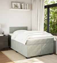 Boxspringbett mit Matratze Hellgrau 120x190 cm Samt
