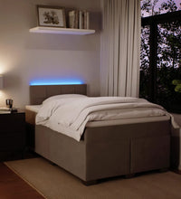 Boxspringbett mit Matratze Hellgrau 120x190 cm Samt