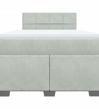 Boxspringbett mit Matratze Hellgrau 120x190 cm Samt
