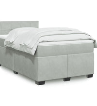 Boxspringbett mit Matratze Hellgrau 120x190 cm Samt