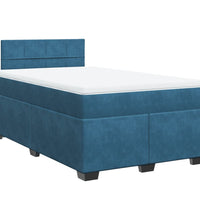 Boxspringbett mit Matratze Blau 120x190 cm Samt