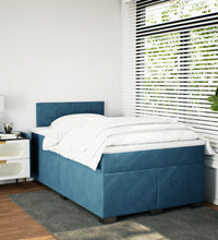 Boxspringbett mit Matratze Blau 120x190 cm Samt