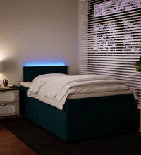Boxspringbett mit Matratze Blau 120x190 cm Samt