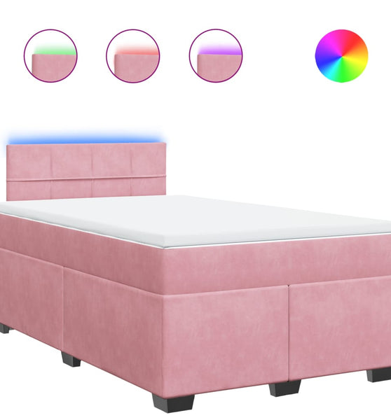 Boxspringbett mit Matratze Rosa 120x190 cm Samt