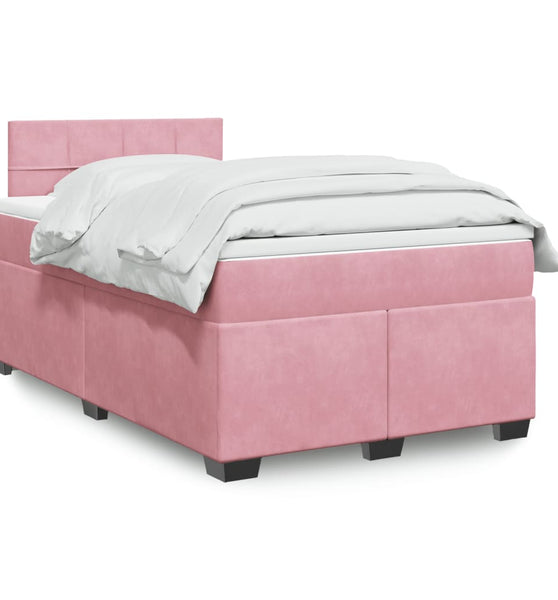 Boxspringbett mit Matratze Rosa 120x190 cm Samt
