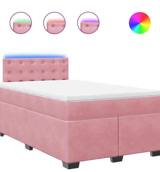 Boxspringbett mit Matratze Rosa 120x190 cm Samt