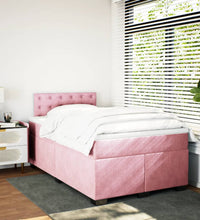Boxspringbett mit Matratze Rosa 120x190 cm Samt