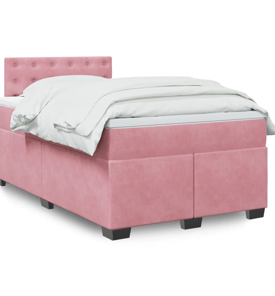 Boxspringbett mit Matratze Rosa 120x190 cm Samt