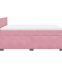 Boxspringbett mit Matratze Rosa 140x190 cm Samt