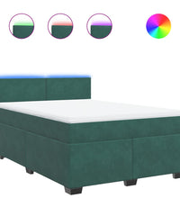 Boxspringbett mit Matratze Dunkelgrün 140x200 cm Samt